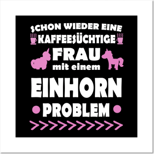 Einhorn Kaffee Frau Einhornlady Geschenk Posters and Art